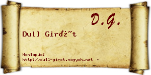 Dull Girót névjegykártya